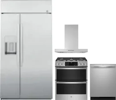 4 Piece Package Includes Refrigerator, Range, Hood And Dishwasher